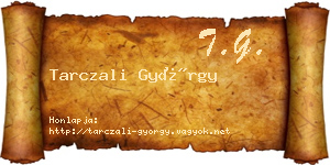 Tarczali György névjegykártya